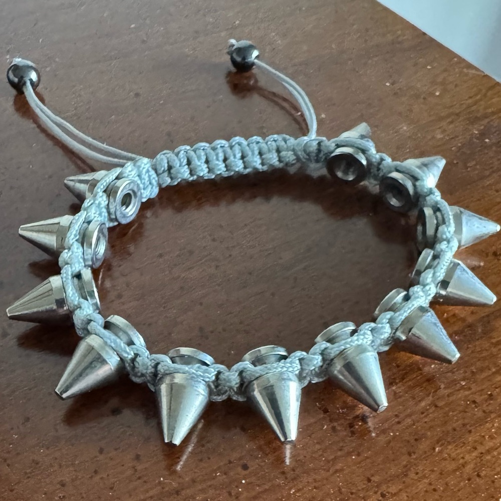 NEW Silver Spiked Adjustable Bracelet